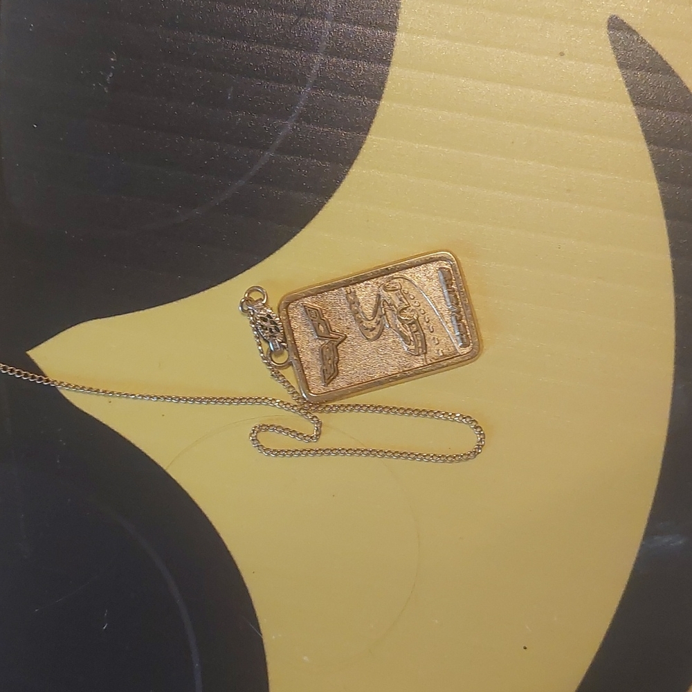 2009 Corvette gm gold bar pendant